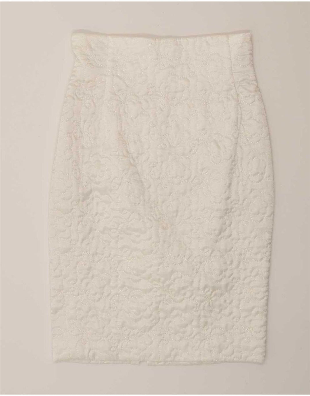 vintage Femme 2 Pièces Jupe Ensemble IT 44 Moyen W28 Viscose Blanche