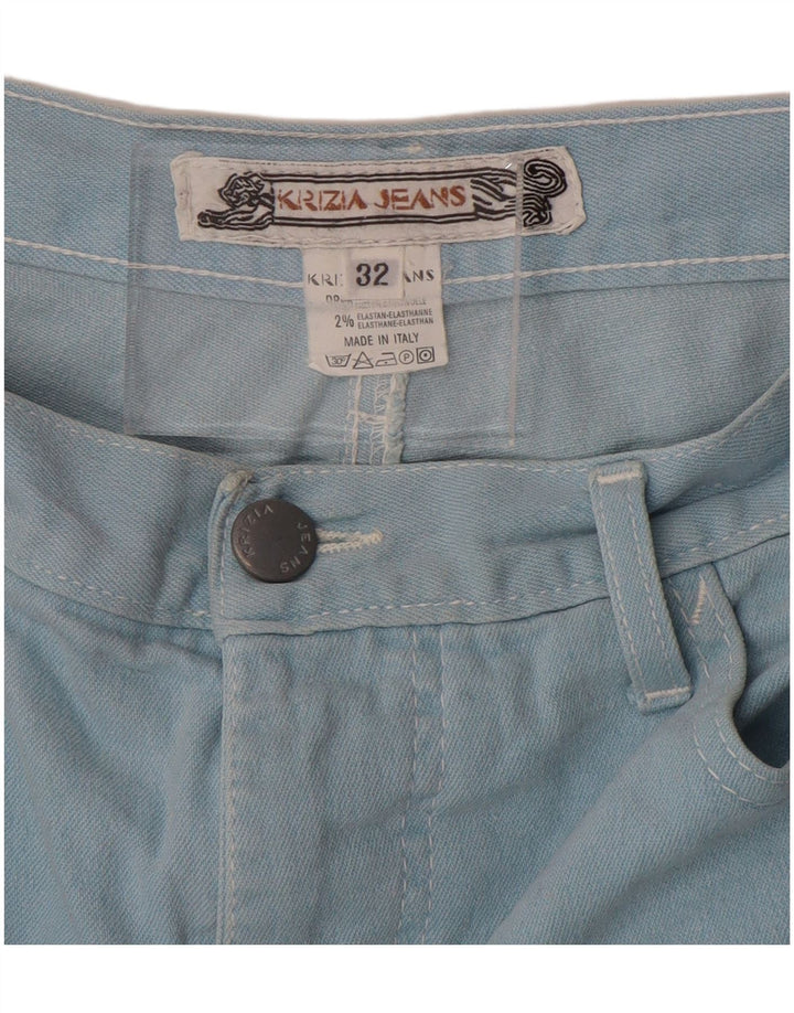 Krizia Jean Fuselé Homme W32 L28 Bleu Coton