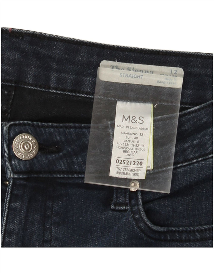 MARKS & SPENCER Jean droit pour femme UK 12 Medium W30 L30 Bleu marine