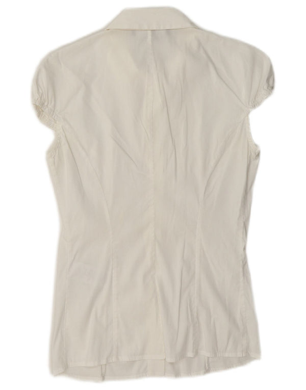 Elisabetta Franchi Chemisier à manches courtes pour femme IT 40 Small Blanc