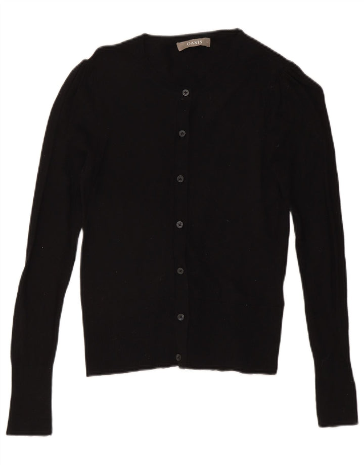 Oasis Cardigan Femme Pull UK 8 Petit Noir Coton