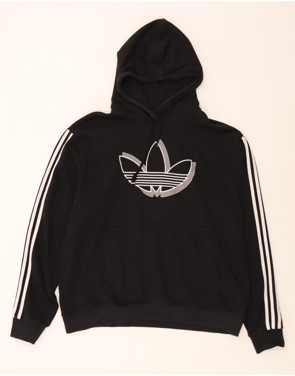 Adidas Pull à capuche graphique pour homme XL en coton noir