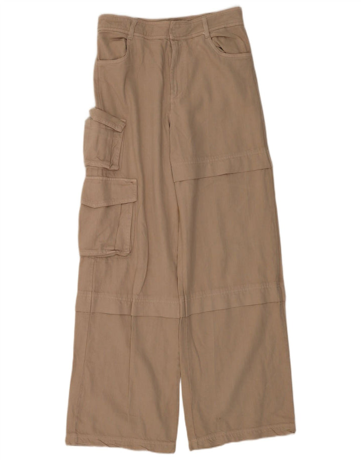 Zara Pantalon cargo large pour femme Petit W26 L33 Beige
