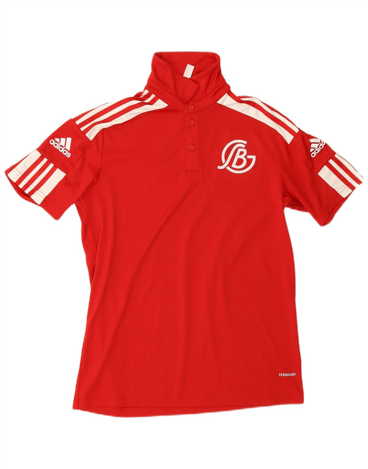 Adidas Homme Aeroready Graphic Polo Petit Rouge Colorblock Polyester