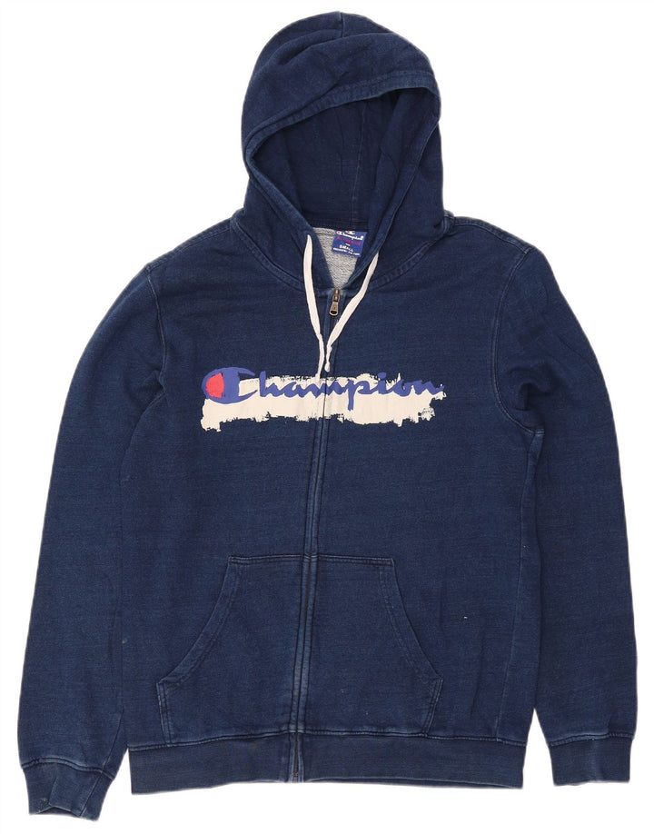 CHAMPION Pull à capuche zippé graphique pour hommes, petit, bleu marine