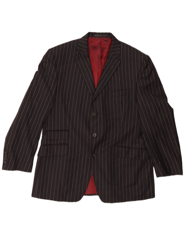 Marks & Spencer Veste blazer à 3 boutons pour homme UK 42 Grandes rayures noires