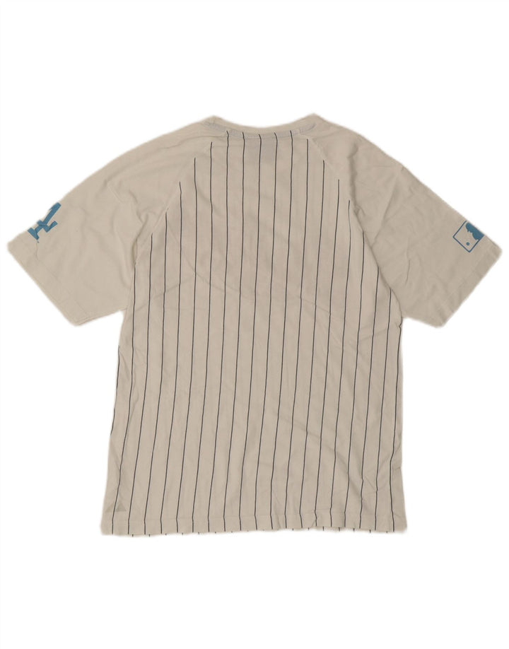 Majestic T-Shirt Graphique Dodgers Homme Blanc Rayé Moyen