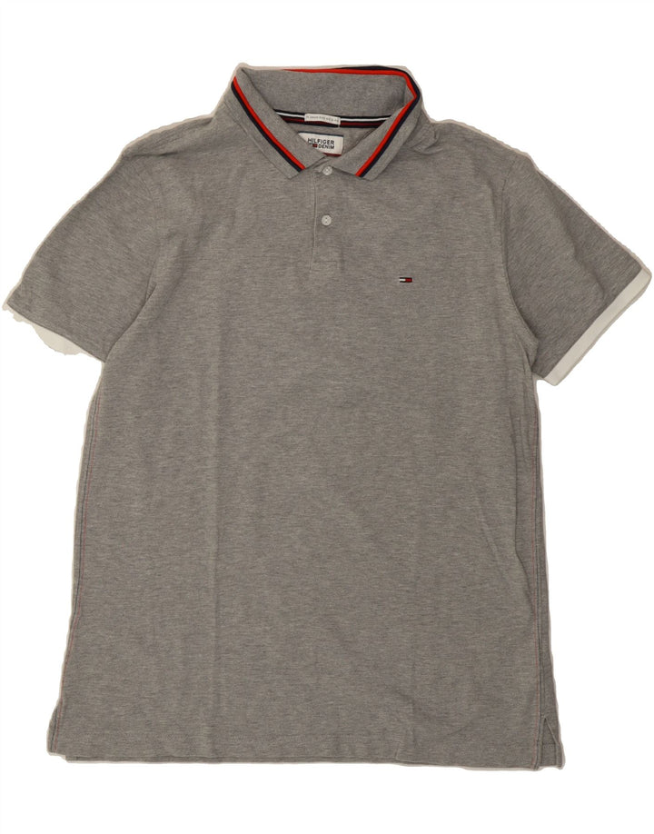 TOMMY HILFIGER Mens Polo Shirt 2XL Grey Cotton Vintage Tommy Hilfiger and Second-Hand Tommy Hilfiger from Messina Hembry 