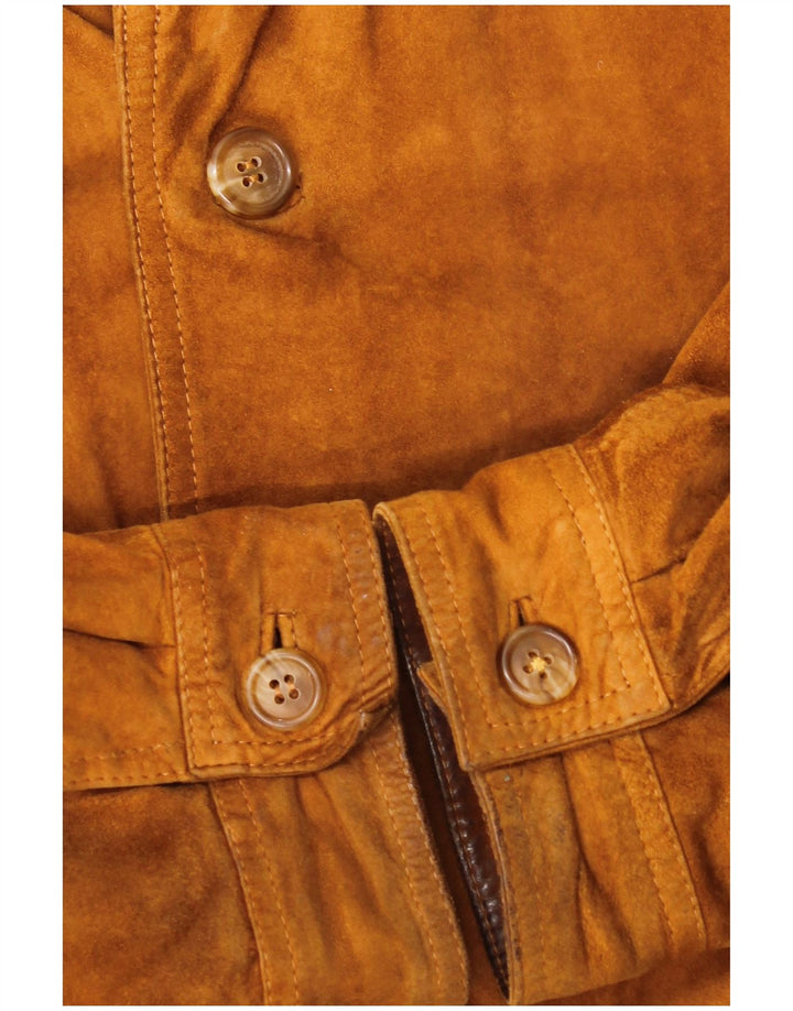 Kapraun Veste bomber en daim pour homme UK 42 XL Marron