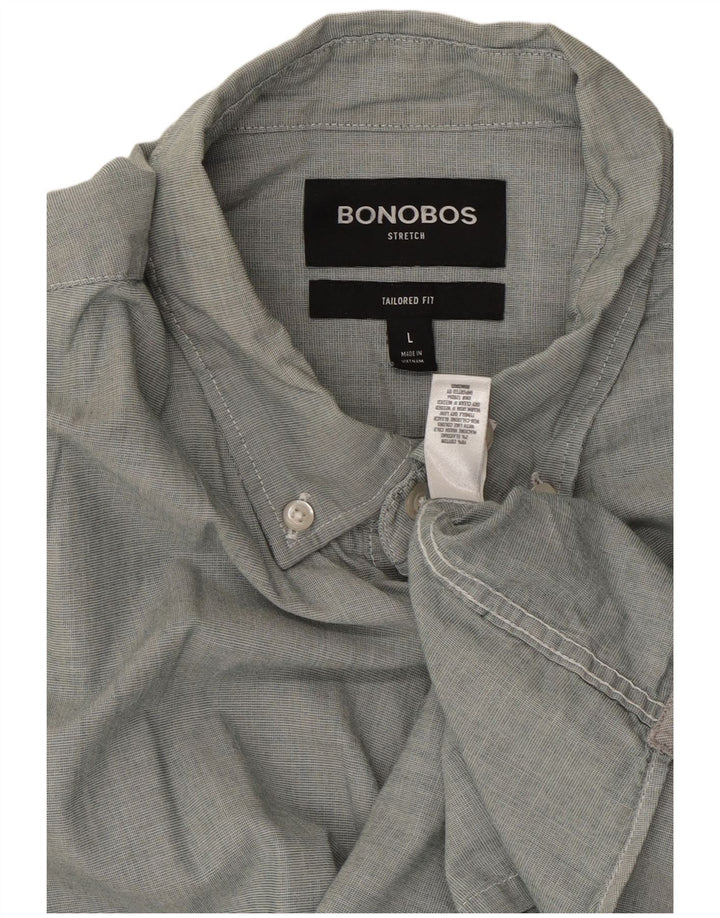 BONOBOS Chemise Ajustée Homme Large Gris Coton