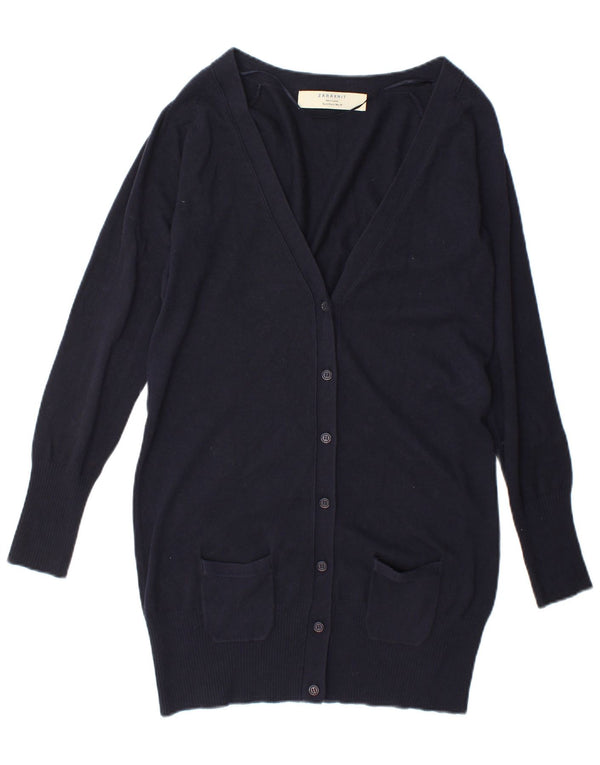 Zara Cardigan long pour femme UK 14 Large Bleu marine