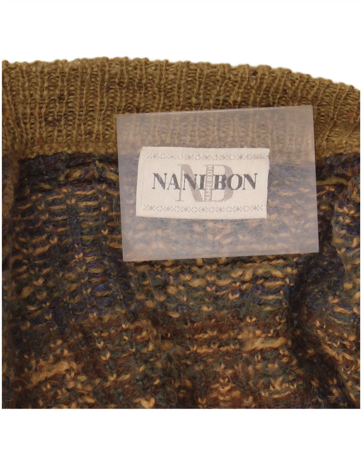 NANI BON Cardigan sans manches pour homme IT 52 Large Kaki Fair Isle