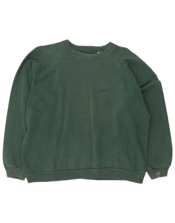 LEVI'S Sweat-shirt coupe ample pour femme en coton vert moyen UK 14