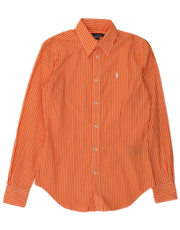 Ralph Lauren Chemise slim fit pour femme US 2 XS en coton à fines rayures orange