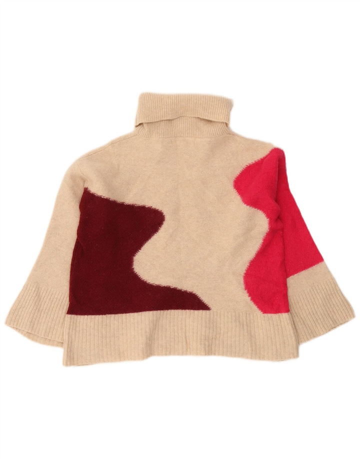 White Stuff Pull col roulé pour femme UK 8 Small Beige Colourblock
