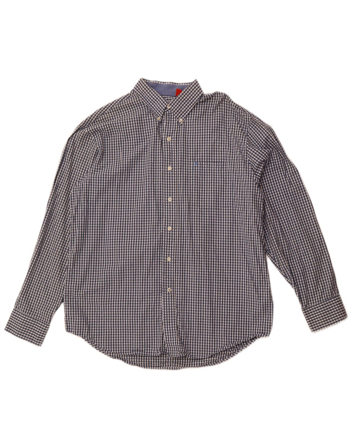 Izod Chemise Homme Grand Carreau Bleu Coton