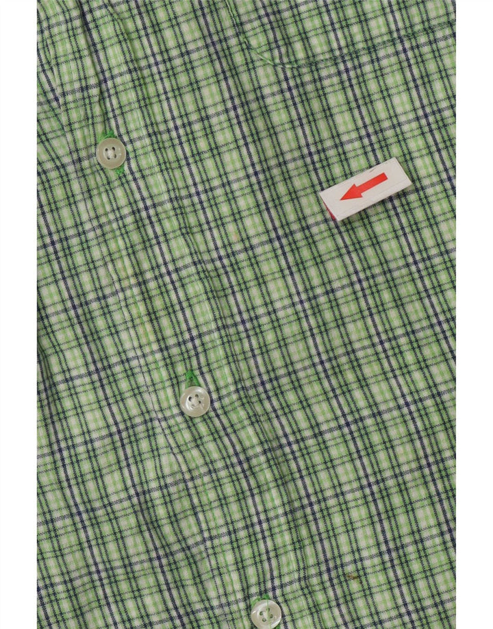 Tommy Hilfiger Chemise à manches courtes pour homme en coton à carreaux verts