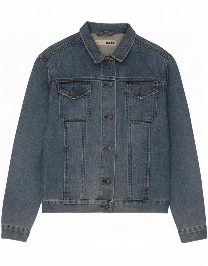 Veste en jean Moto pour femme UK 12 coton bleu moyen