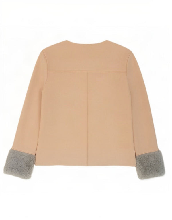 Zara Chemisier Femme Top UK 12 Beige Moyen Colorblock