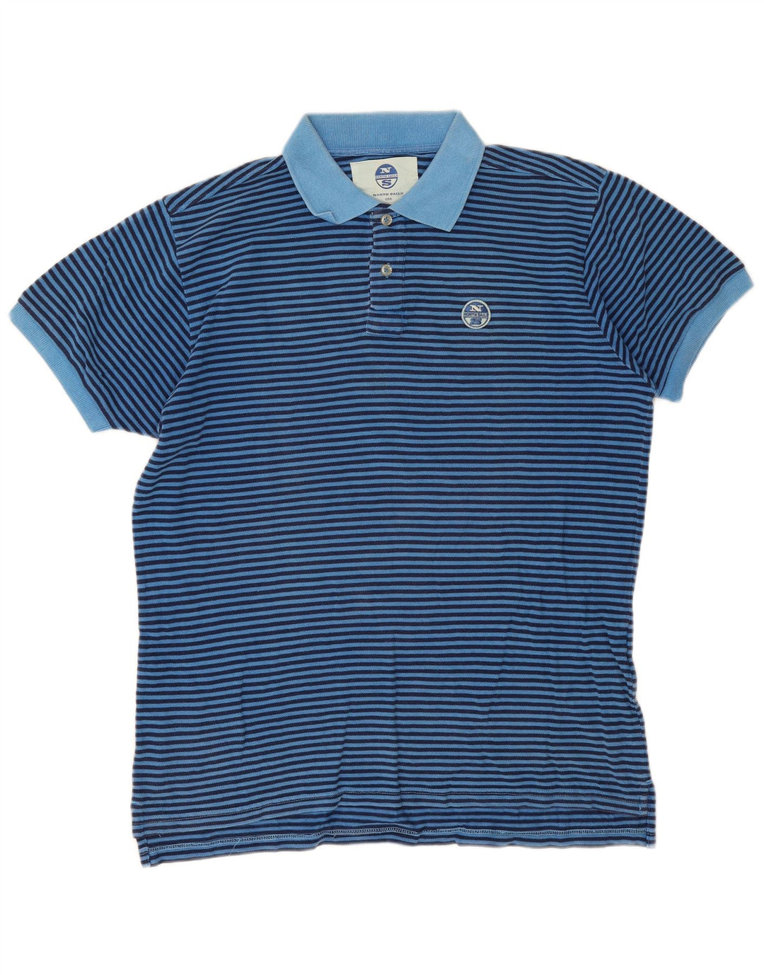 North Sails Polo Homme Large Bleu Rayé Coton