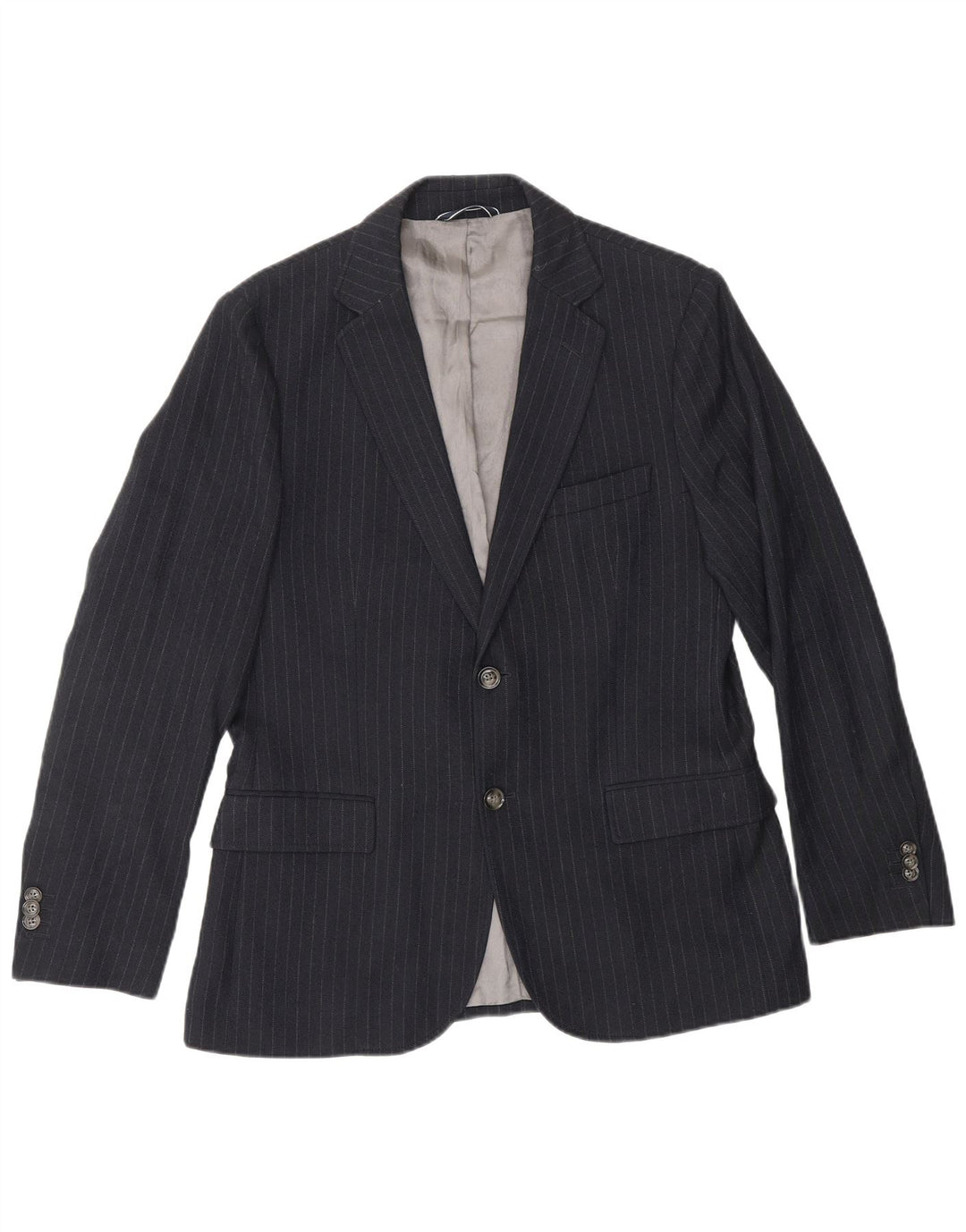 GANT Hommes Coupe Ajustée Blazer Veste IT 46 Petit Bleu Marine Rayé