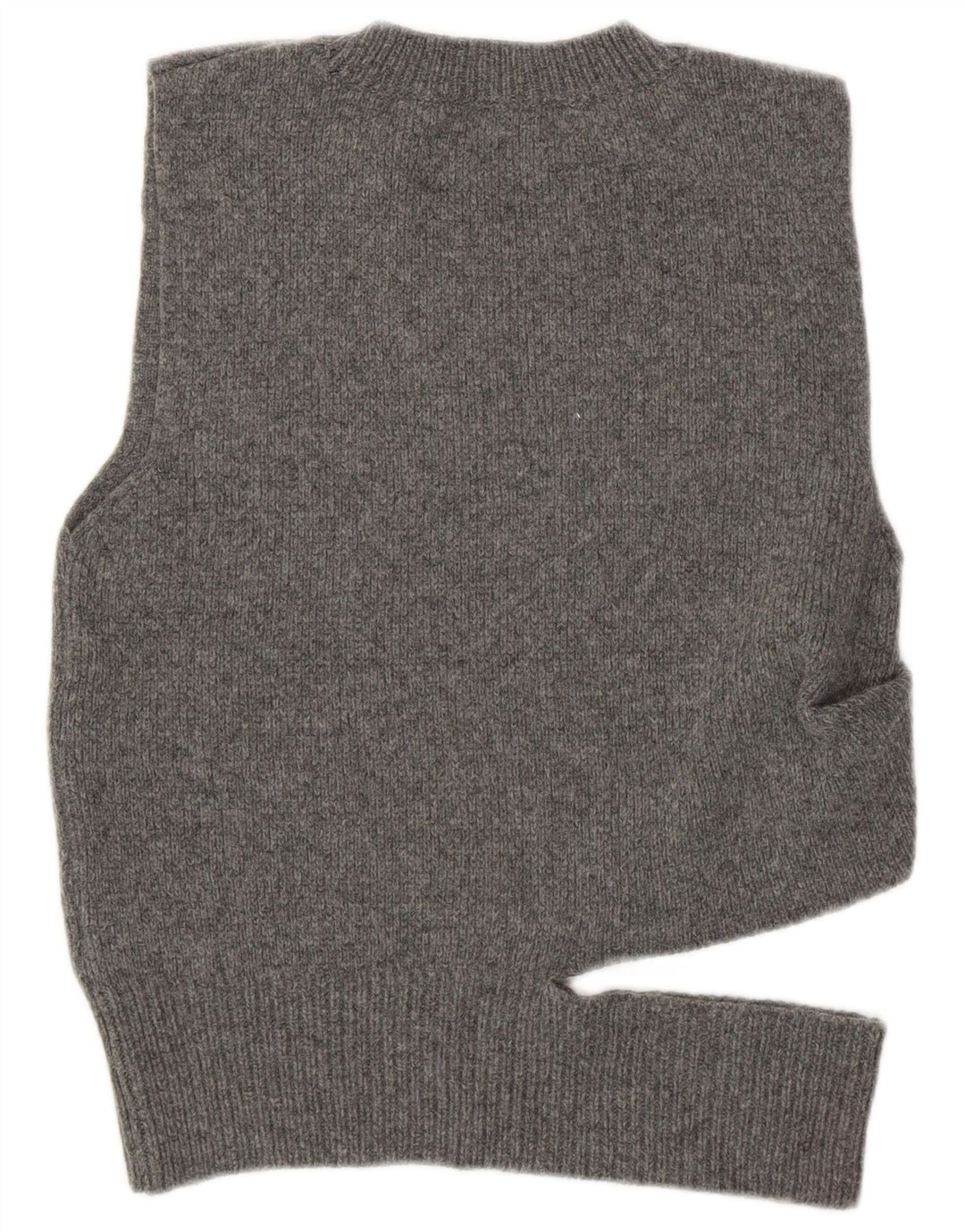 Zara Womens Crop Vest Débardeur UK 10 Petite Laine Grise