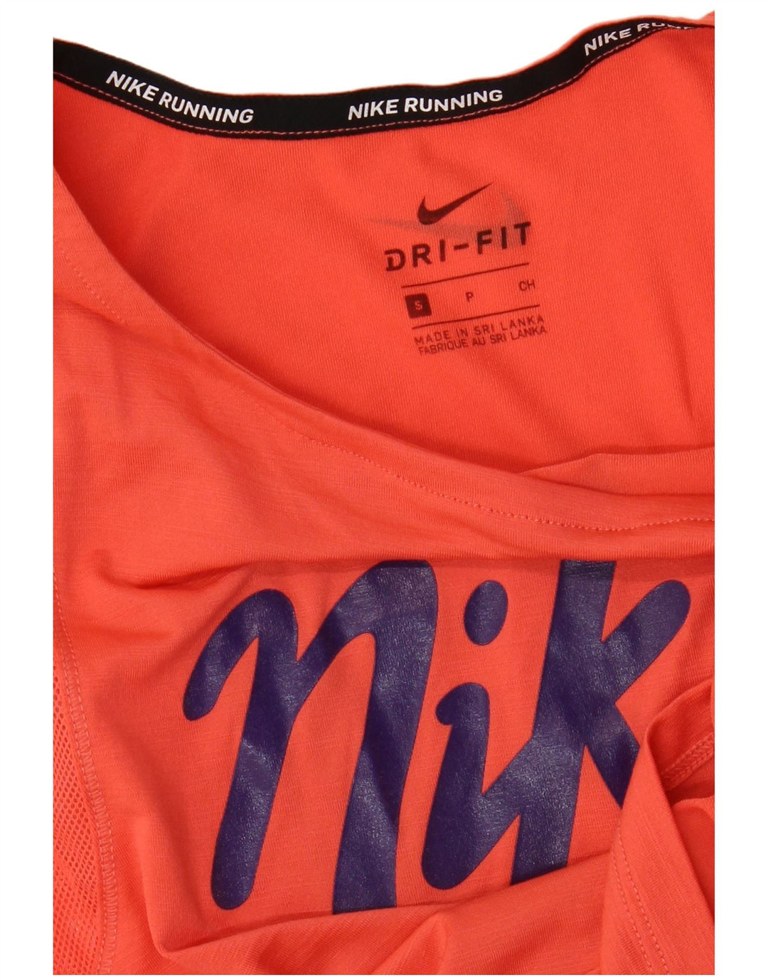 NIKE Femmes Dri Fit Crop Graphic T-Shirt Top UK 10 Petit Orange