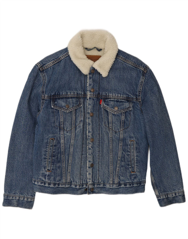 Levi's Veste Sherpa en Jean Homme UK 36 Petit Bleu Coton