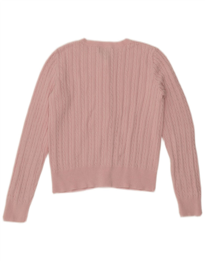 POLO RALPH LAUREN Pull Cardigan Fille 12-13 Ans Grand Rose