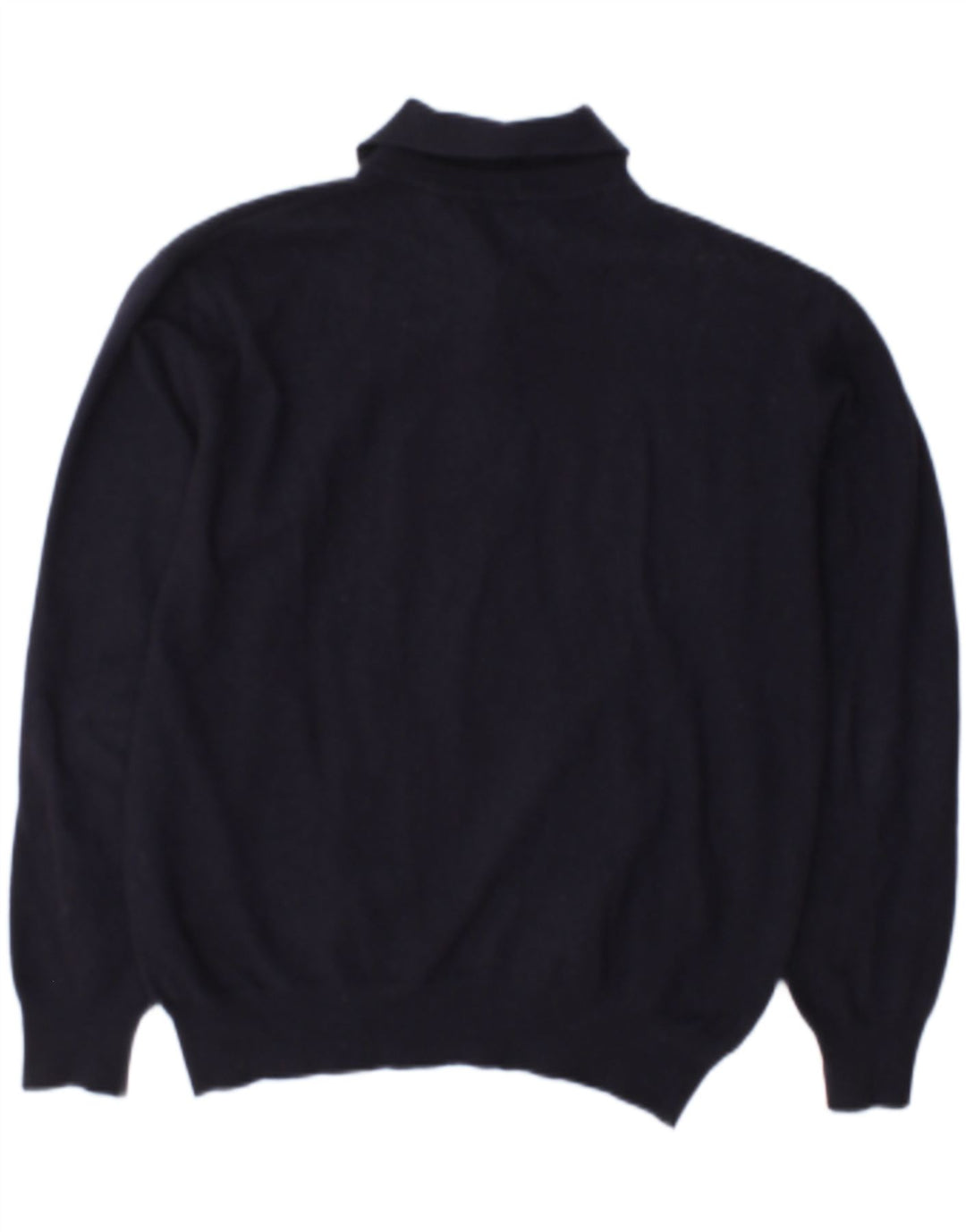 Trussardi Jeans Pull Col Polo Homme Bleu Marine Moyen Laine