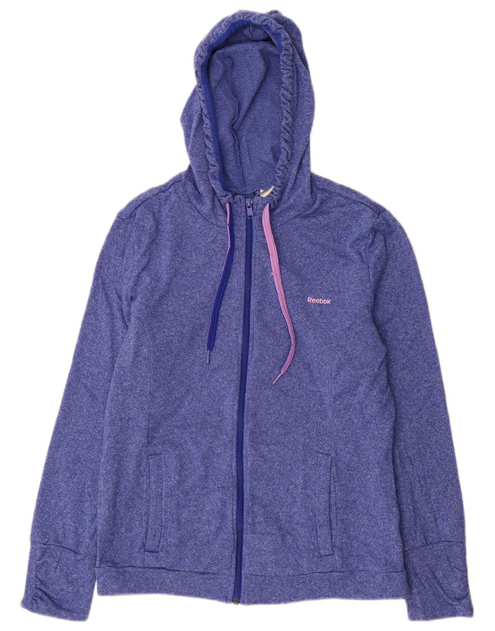 REEBOK Pull à capuche zippé pour femme UK 16/18 Grand Bleu Polyester