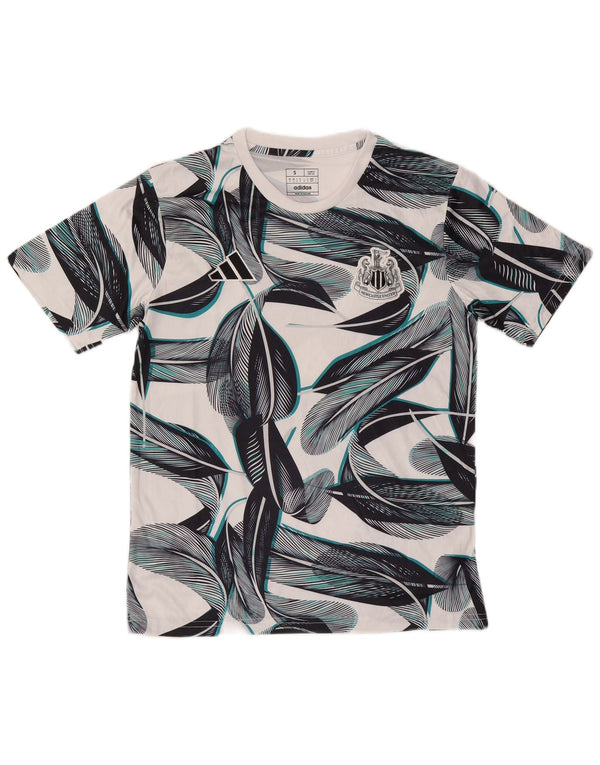 Adidas Hommes Newcastle United Slim Fit Graphic T-Shirt Top Petit Blanc