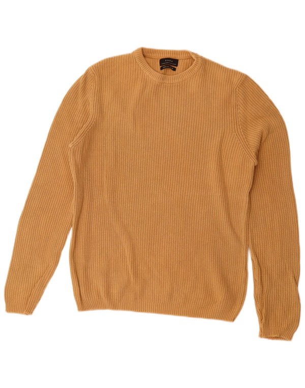 Zara Pull à col rond en coton beige moyen pour homme
