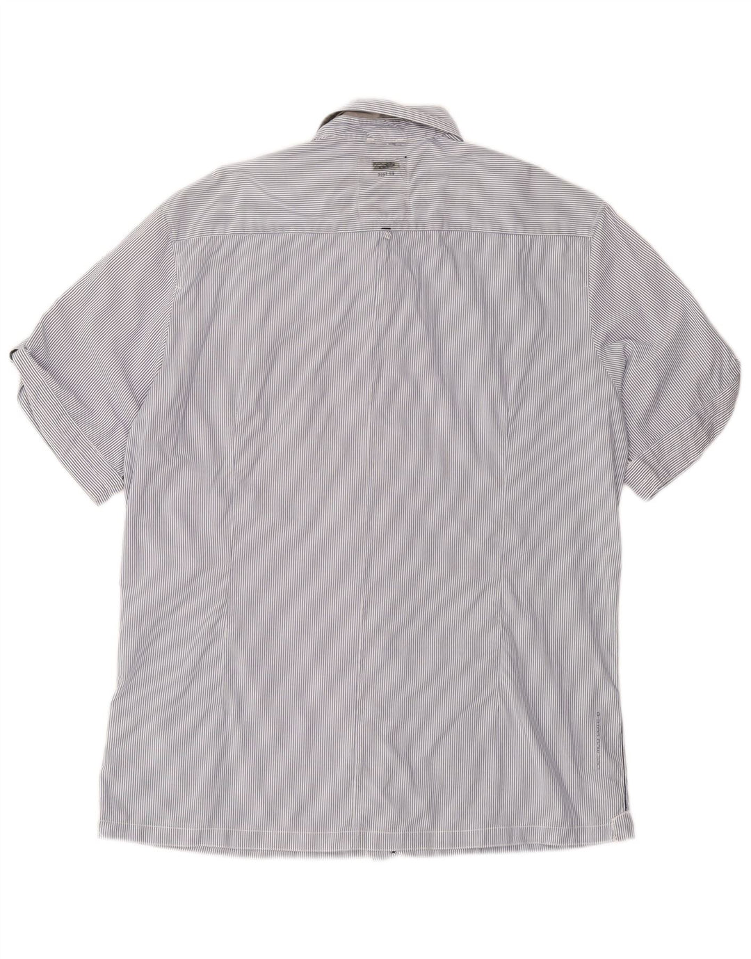 G-STAR Chemise à manches courtes pour homme 2XL en coton à fines rayures bleu marine