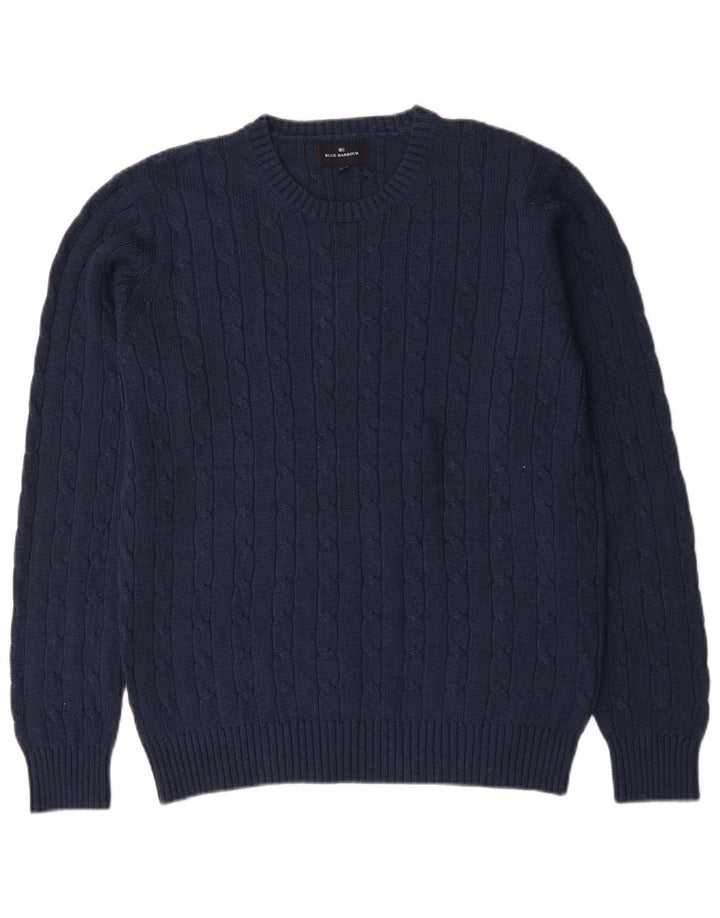 Marks & Spencer Pull à col rond Blue Harbour pour homme, grand bleu marine