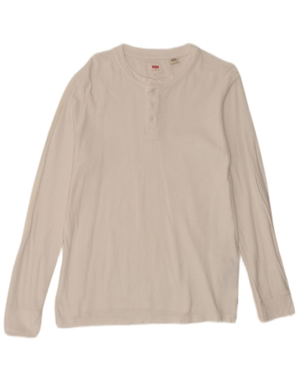 Levi's Top à Manches Longues Homme Blanc Moyen Coton
