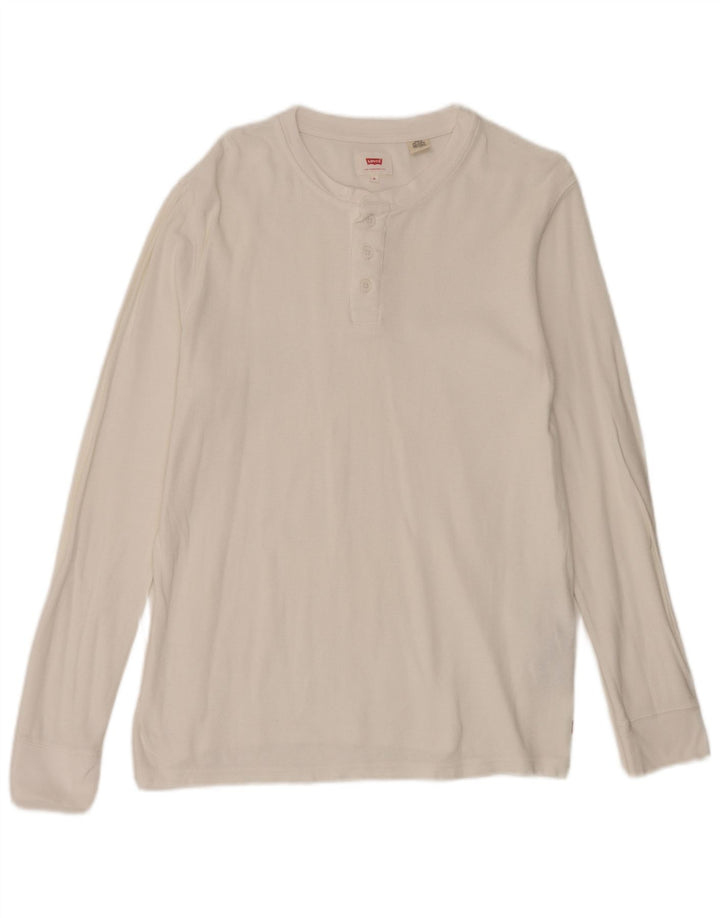 Levi's Top à Manches Longues Homme Blanc Moyen Coton