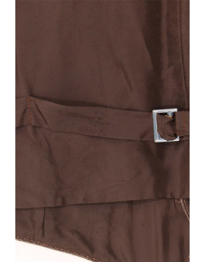 gilet homme vintage petit chevron brun