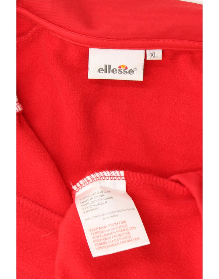 Ellesse Pull col zippé pour homme XL Rouge Colorblock Polyester