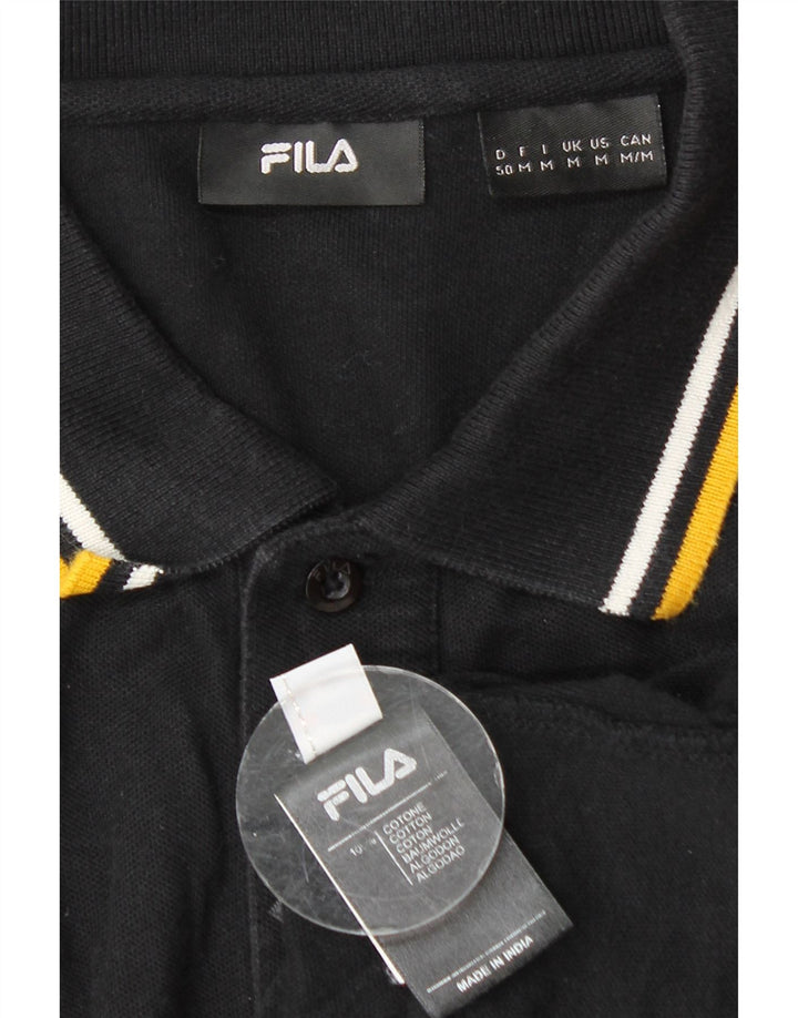 Fila Polo à Manches Longues Homme Noir Moyen Coton