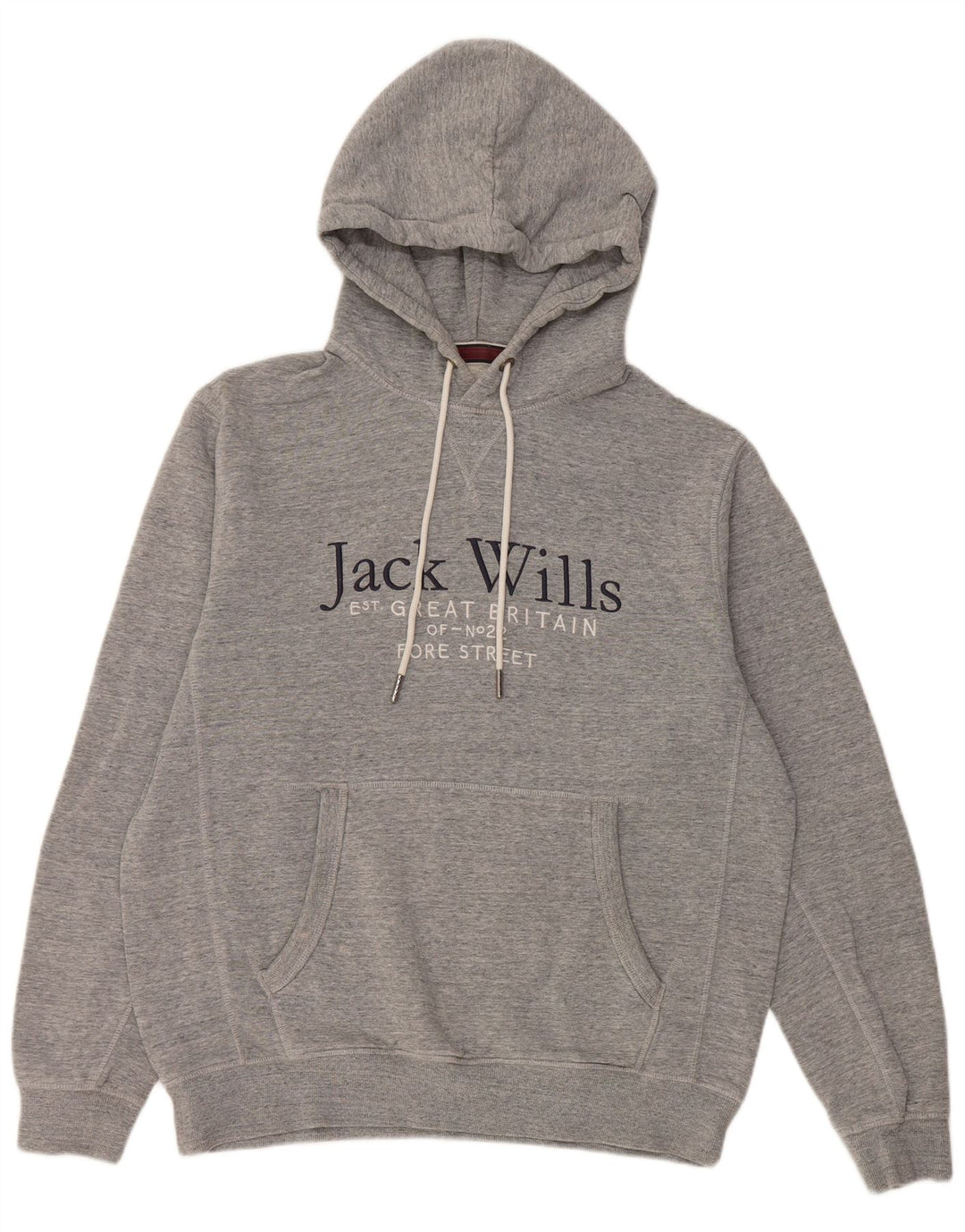 Jack Wills Pull à Capuche Graphique Homme Gris Moyen Moucheté Coton