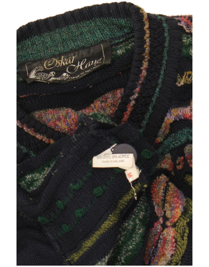 Oskar Haug Cardigan pour femme UK 14 Medium Multicolore Géométrique