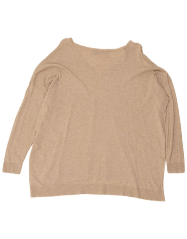 Polo Ralph Lauren Pull surdimensionné à col en V pour femme UK 10 Petit Beige
