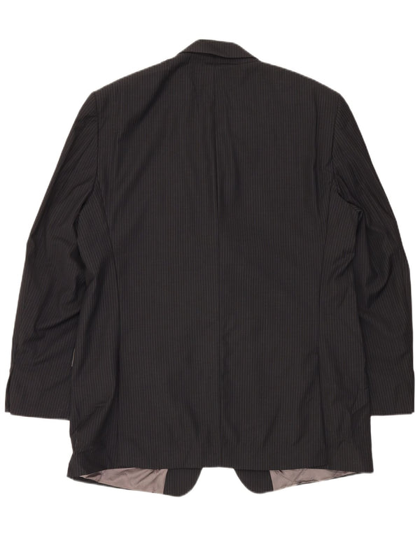 Calvin Klein Veste blazer longue pour homme UK 44 2XL Noir à fines rayures en laine vierge