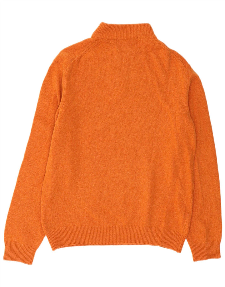 RIFLE Pull Col Zippé Homme Laine Orange Moyen