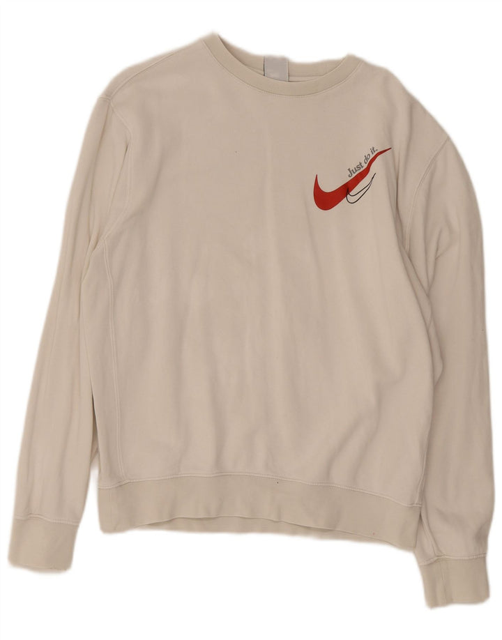 Nike Sweat-shirt graphique en coton blanc moyen pour homme