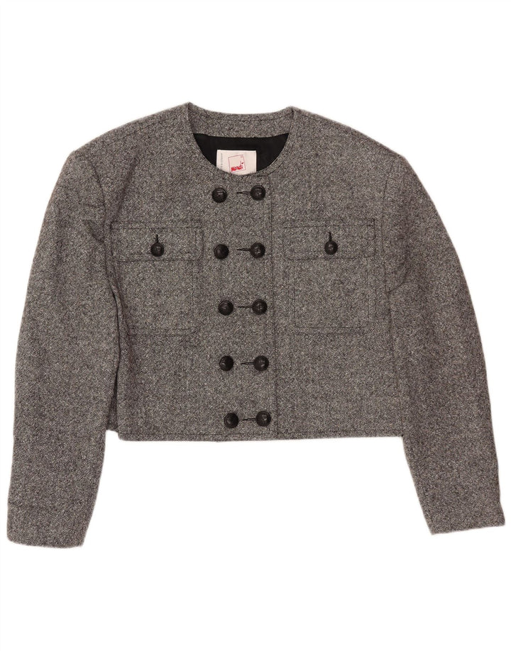 MONDI Veste Boléro Double Boutonnage Femme EU 42 Grande Laine Grise