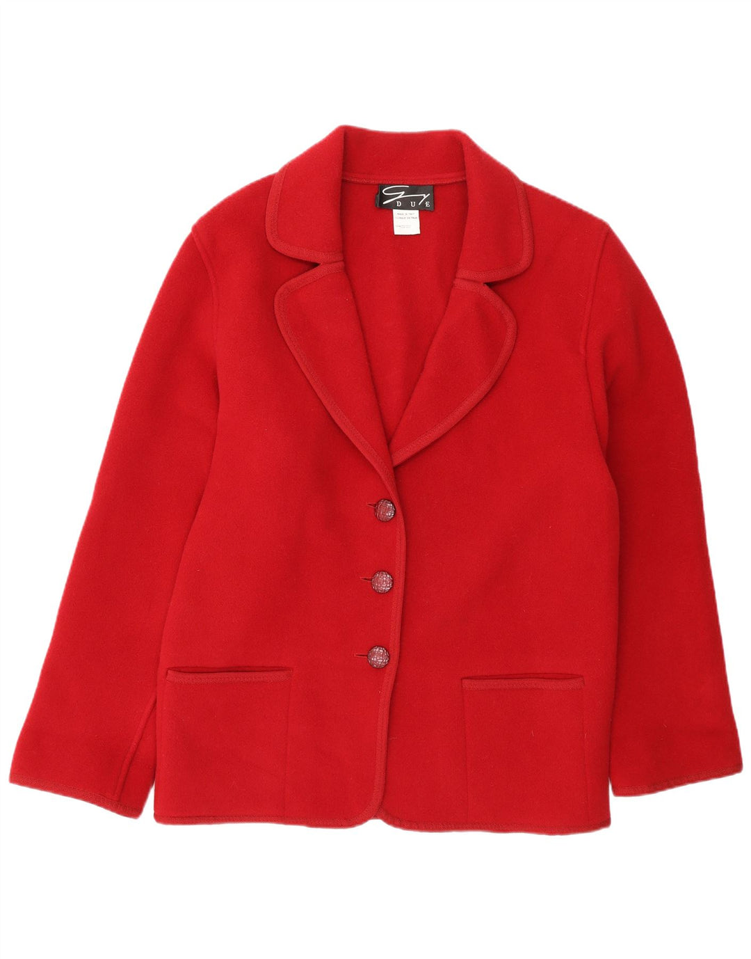 Genny Veste blazer surdimensionnée à 3 boutons pour femme UK 10 Petite laine rouge