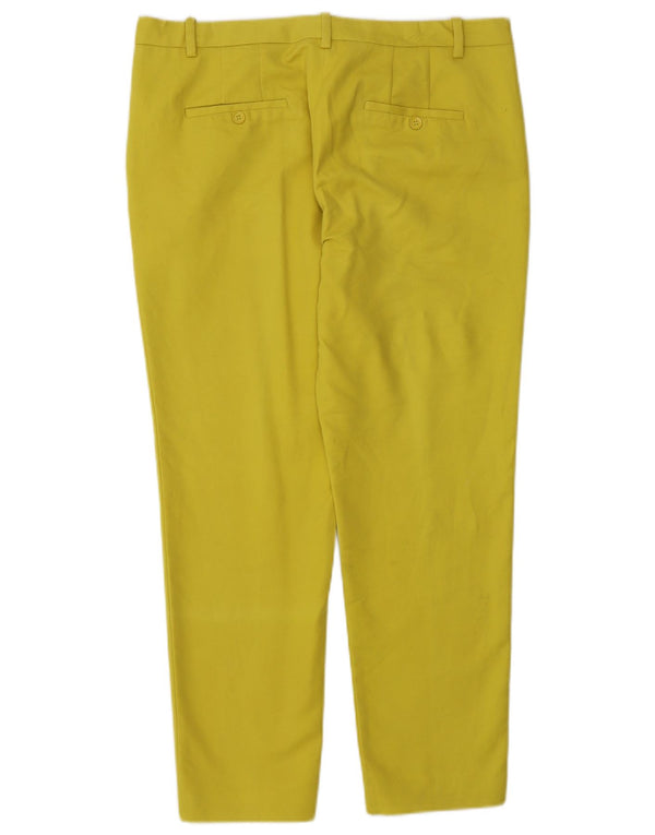 Zara Pantalon court slim pour femme EU 40 Medium W30 L26 Coton jaune