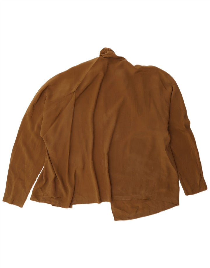 Chemisier chemise femme vintage US 12 Grand Marron